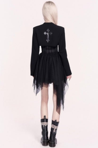 Halloween Irregular Mesh Dress Coat Set-Up