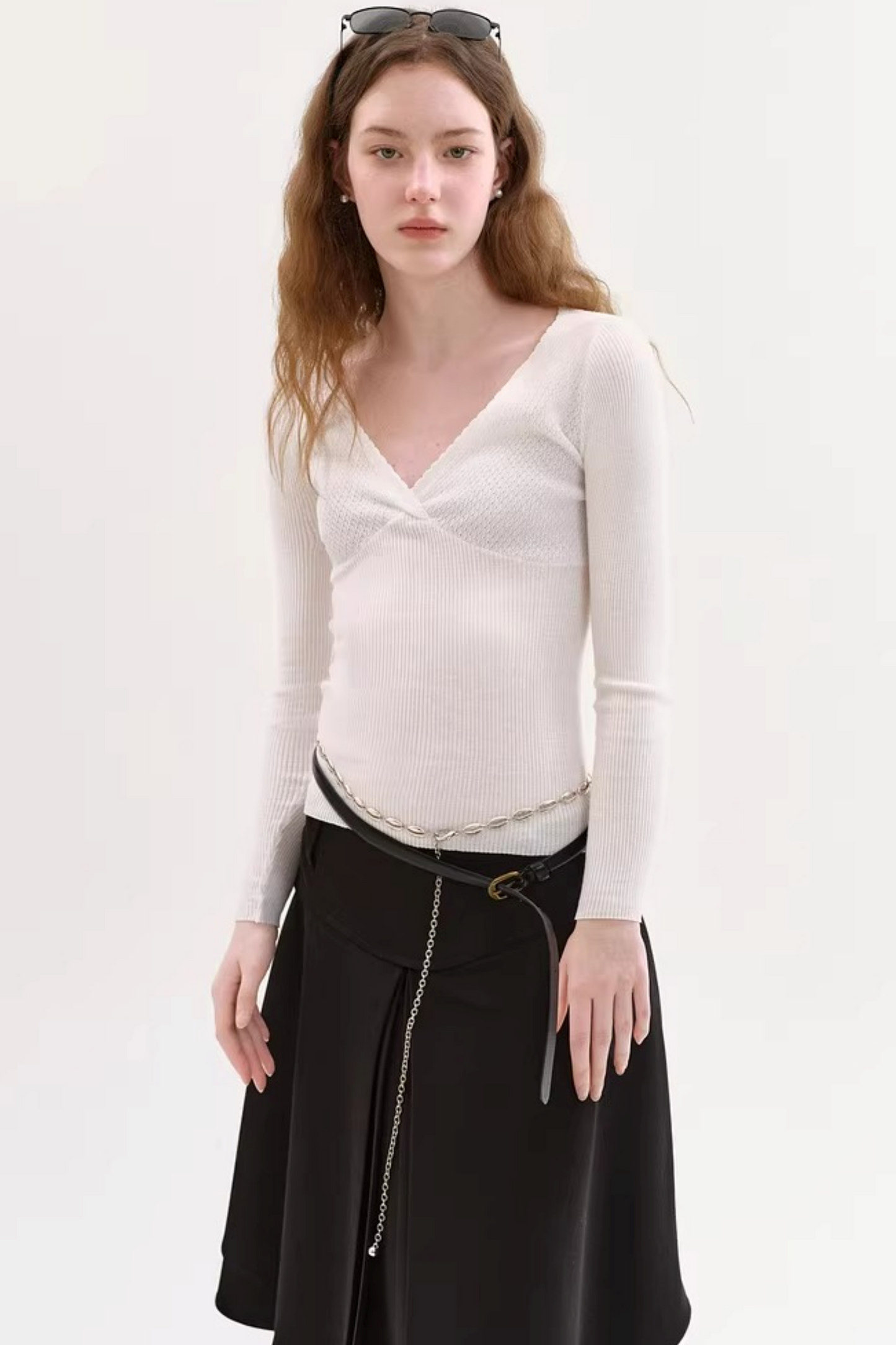 Pure Cotton Hollow Knit Top