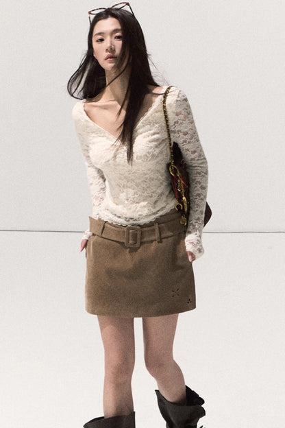 Lace Knit Sweater Top