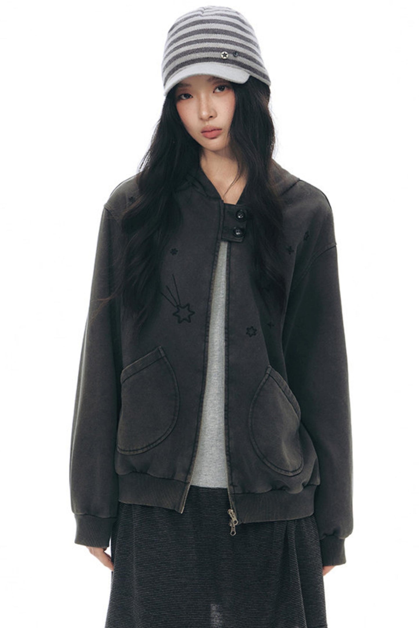 Striped Knit Baseball Cap