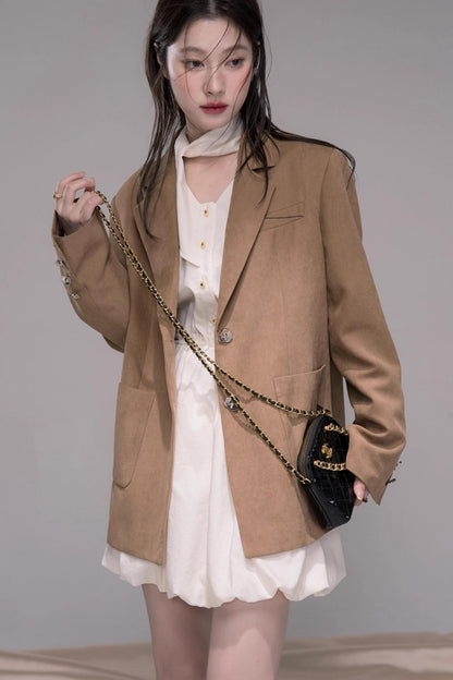 Autumn Velvet Brown Coat