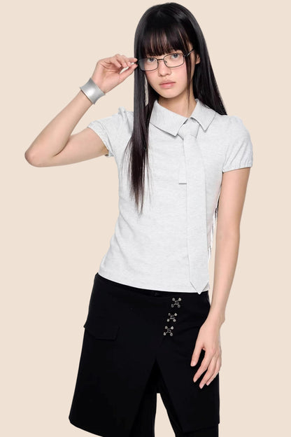 Diagonal Tie Knitted Top