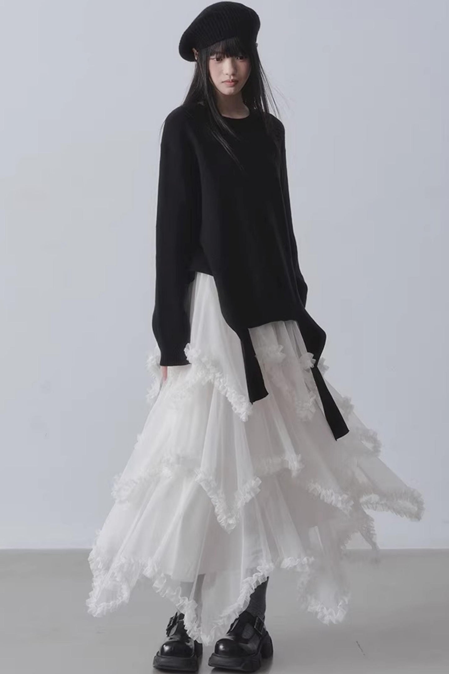 Black Irregular Sweater