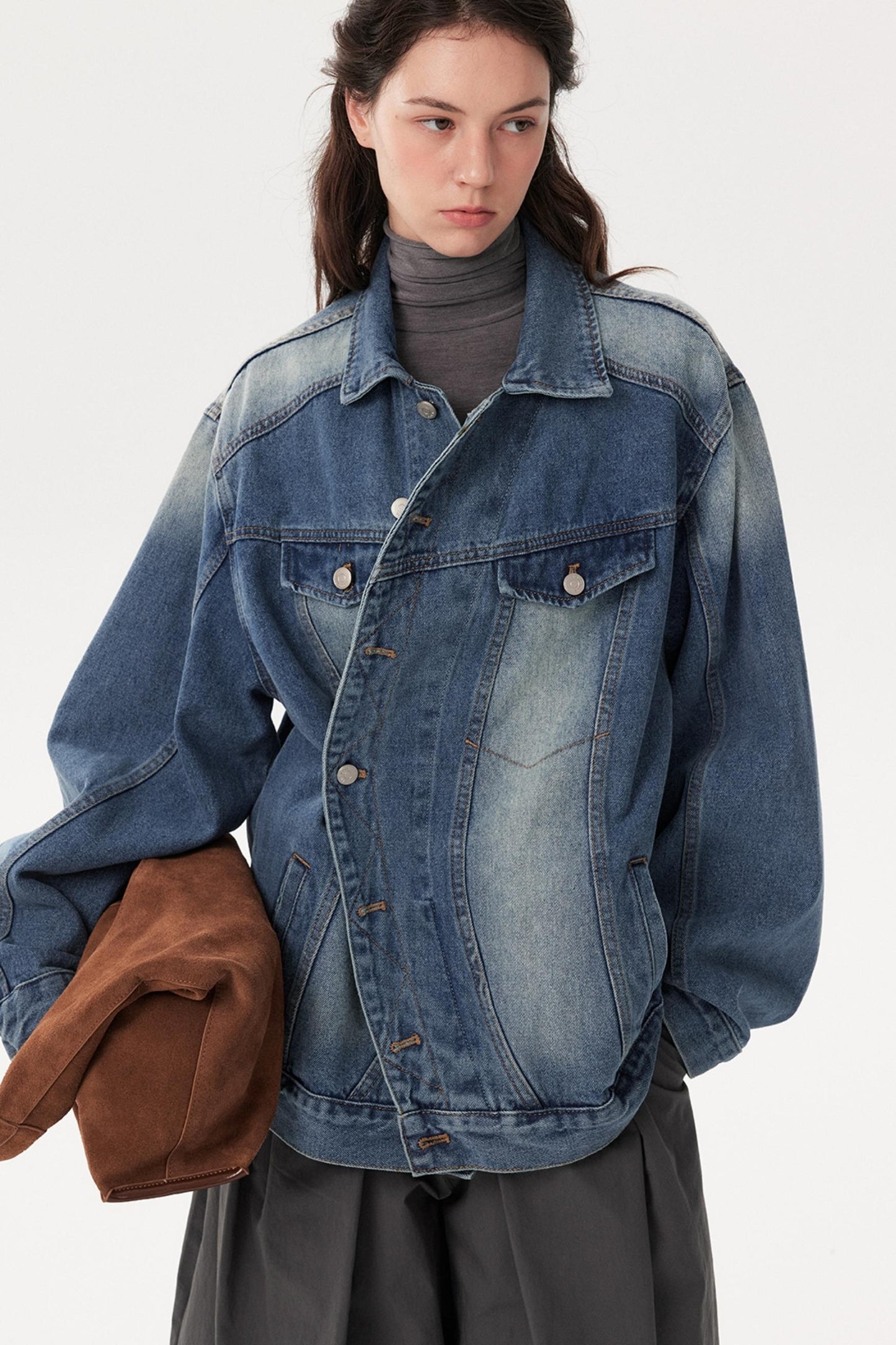 Retro Asymmetric Denim Jacket