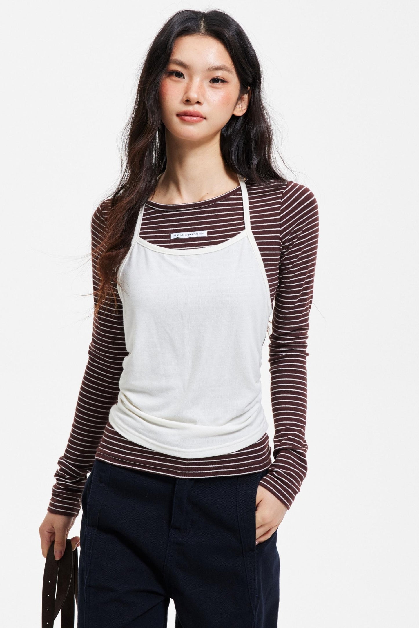 Patchwork Faux Layered Knit Top
