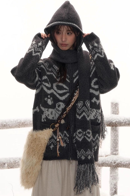 Retro Wool Scarf Hat