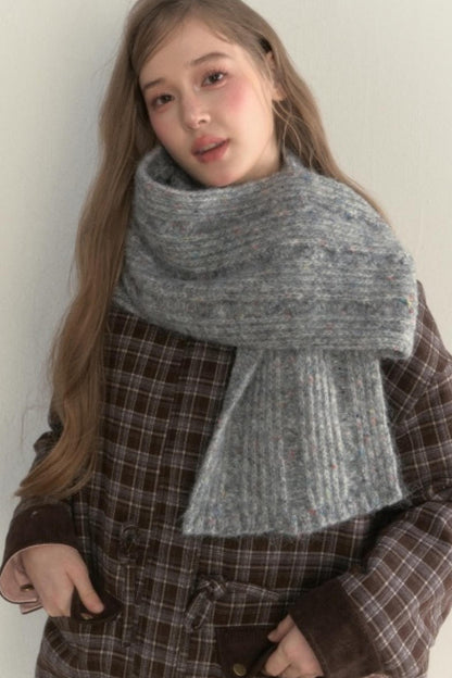 Twist Color Dot Wool Scarf