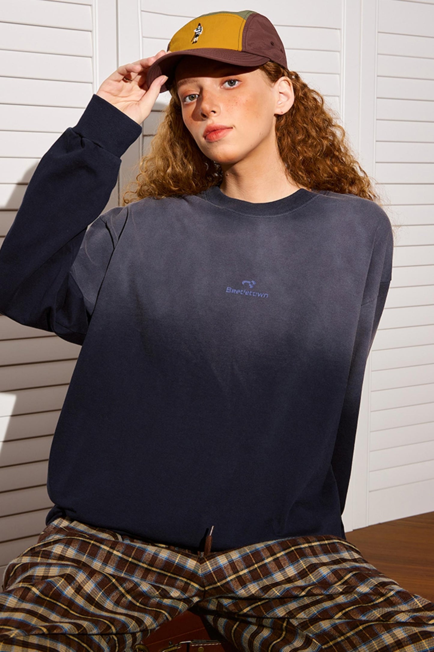 Gewaschenes Gradient Langarmshirt 