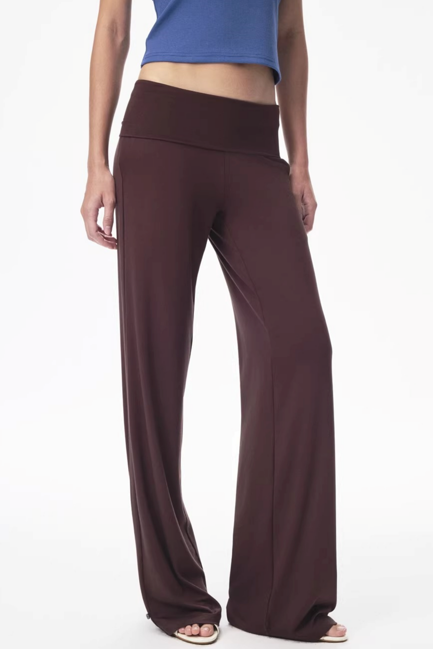 Brown Knit Slim-Fit Pants