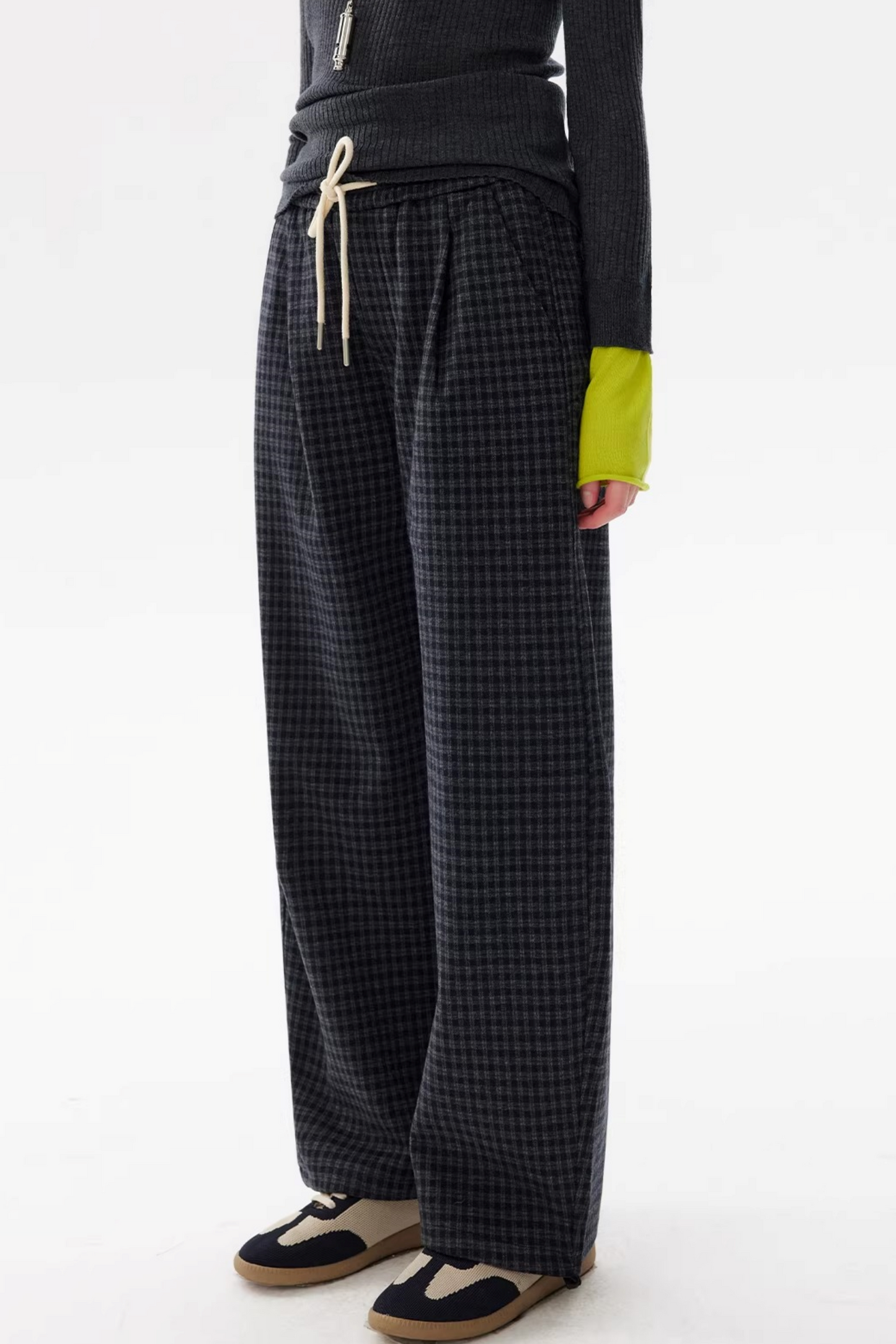 Retro Yarn-Dyed Plaid Pants