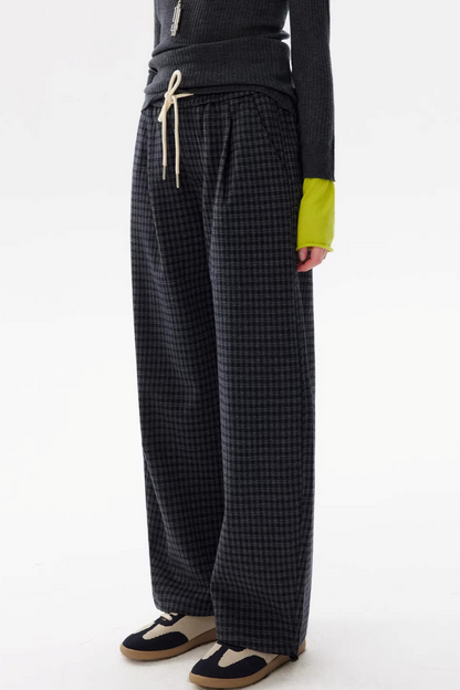 Retro Yarn-Dyed Plaid Pants