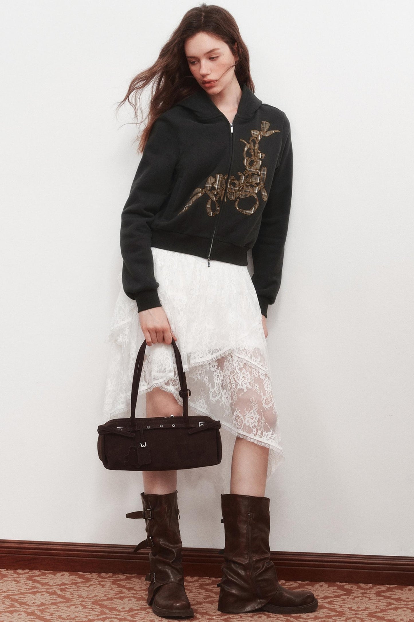 Rose Zipper Short Coat