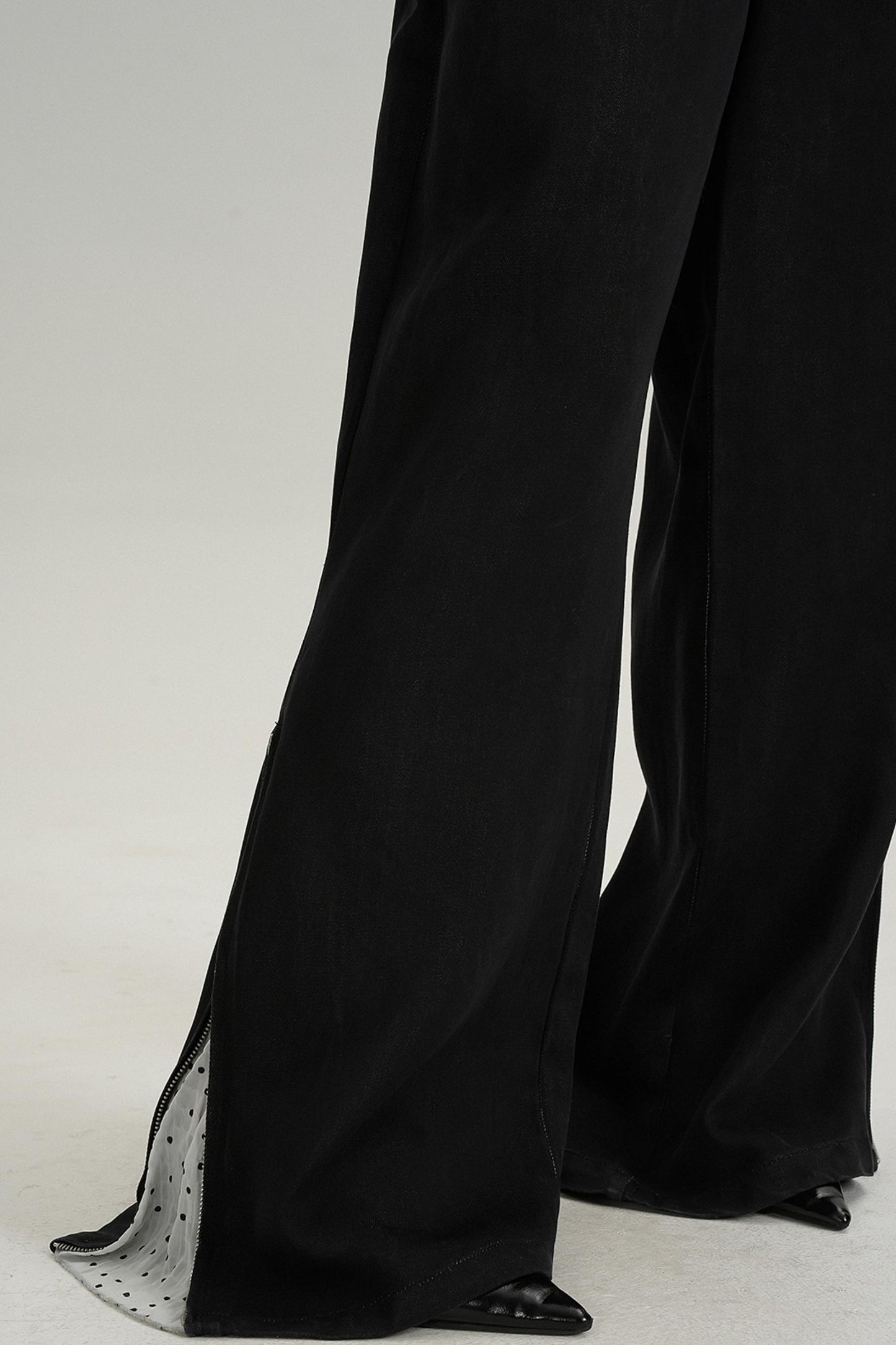 Designer Lace-Trimmed Pants