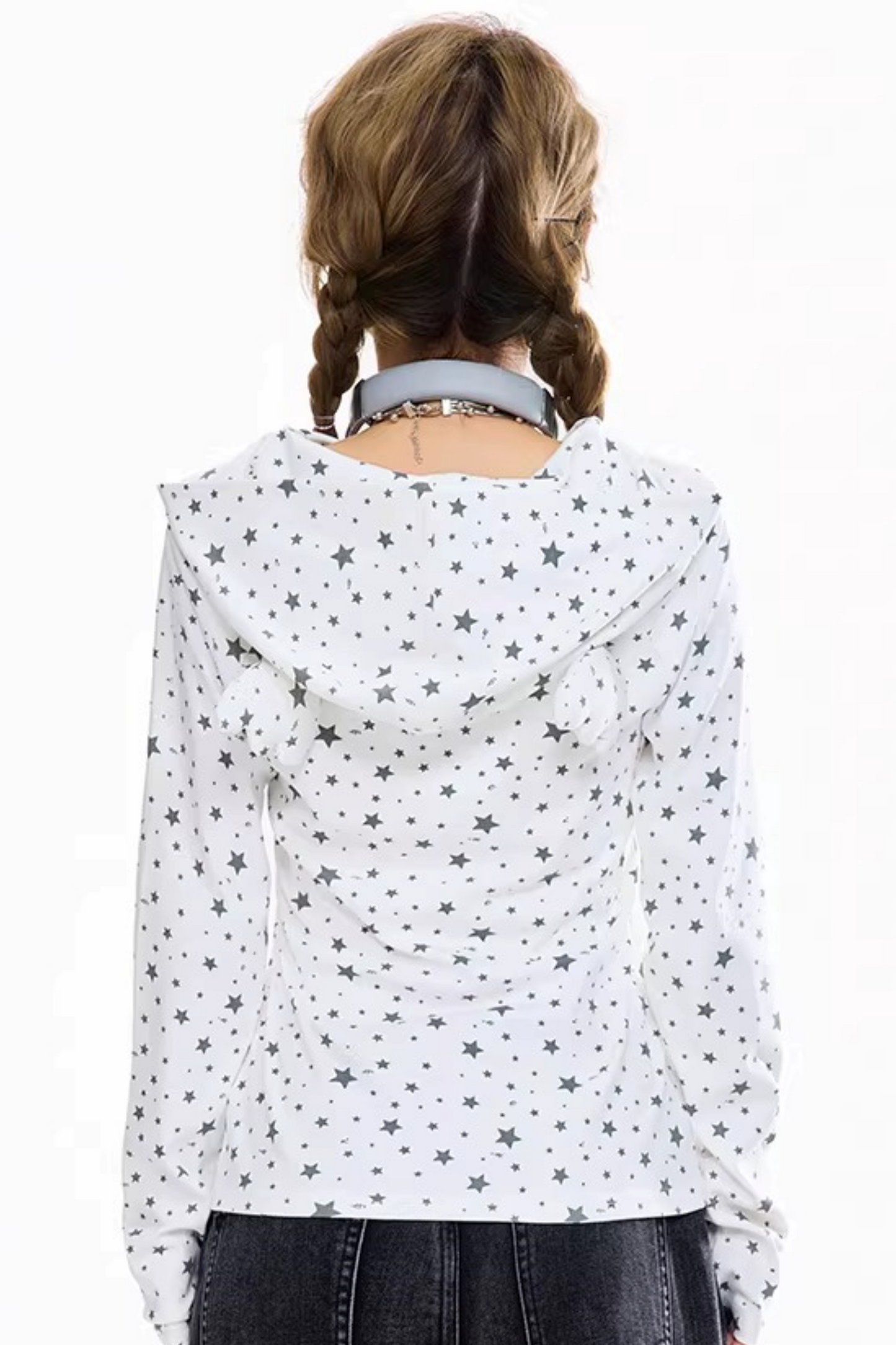 Retro Star-Printed Long-Sleeve Top