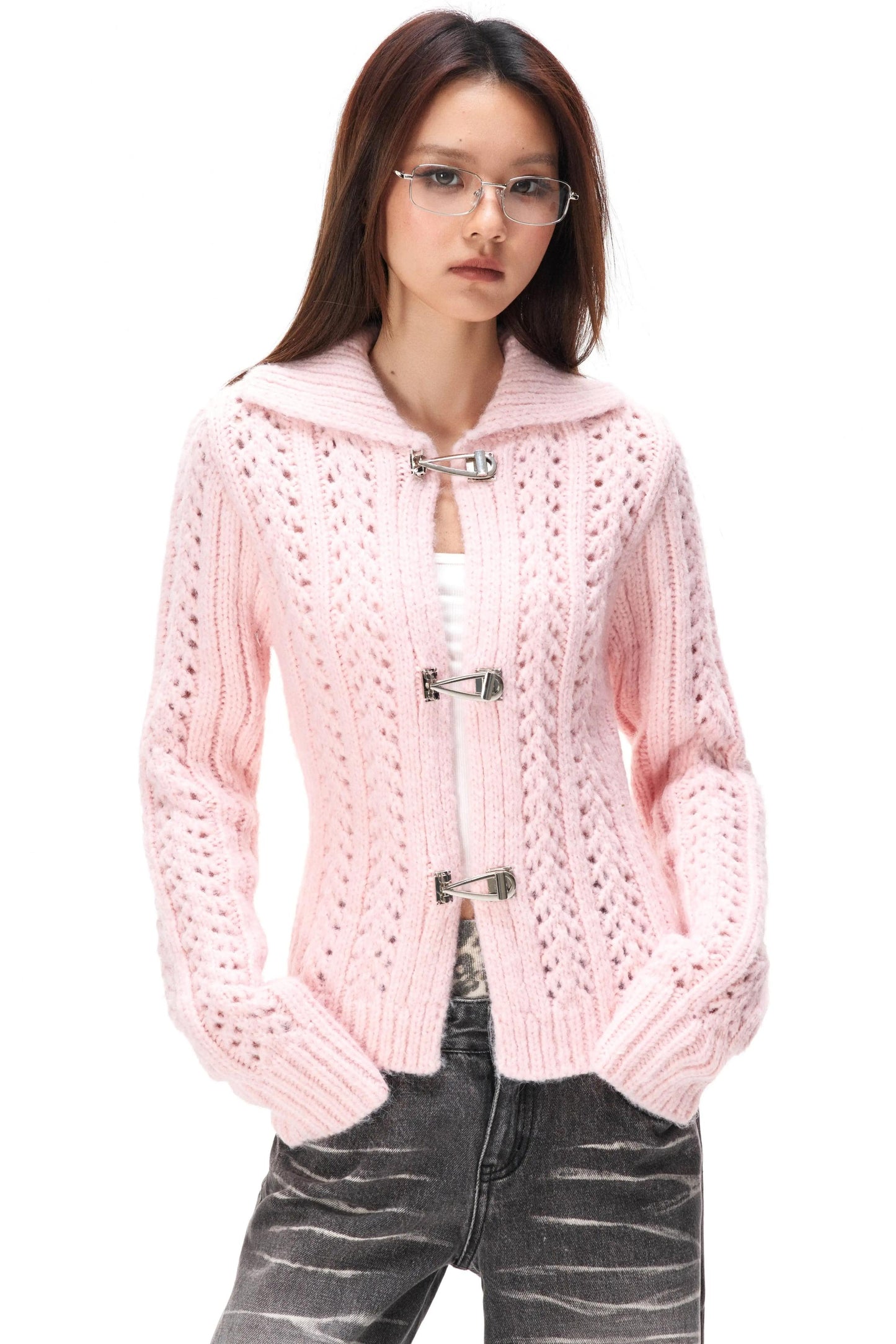 Häkelpullover mit Cut-outs