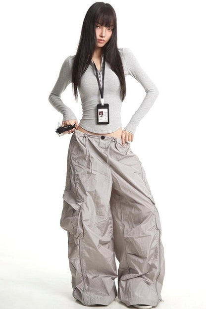 Button Knit Crew Neck T-Shirt