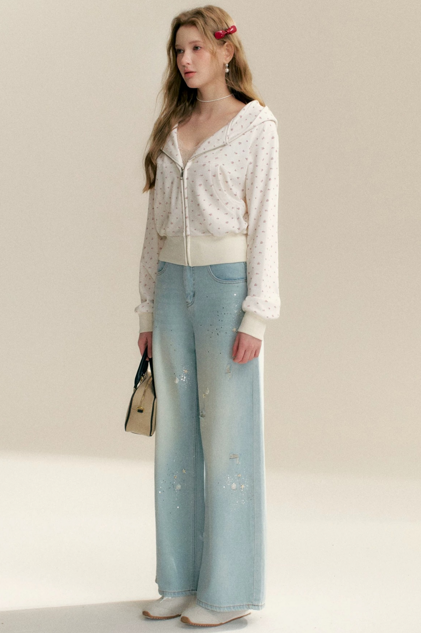 Floral Hooded Cardigan Jacket