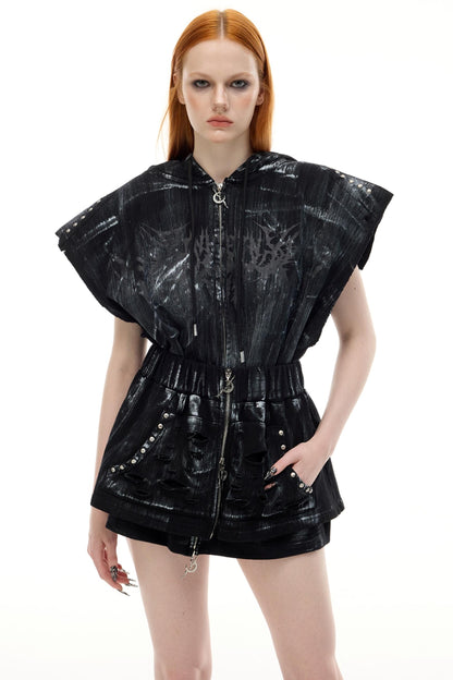 Hand Painted Punk Short Skirt