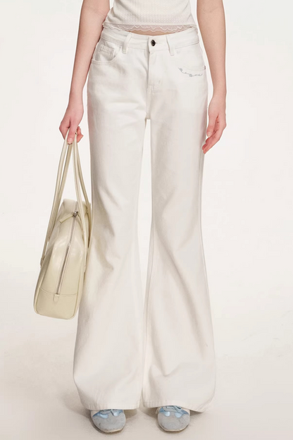 Romantic French Flared Denim Pants