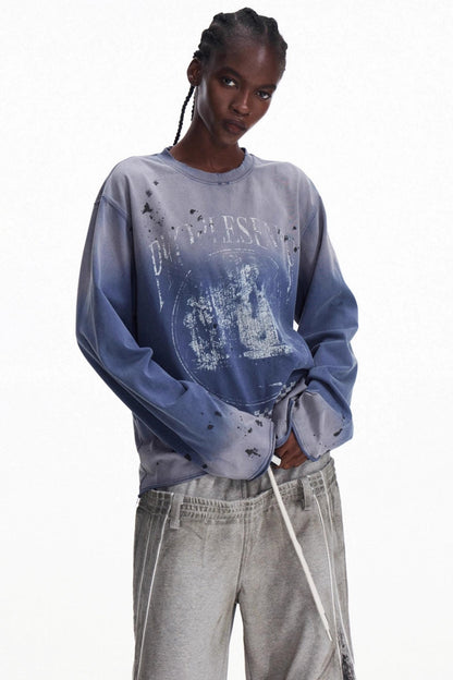 Vintage Gradient Pullover Sweatshirt