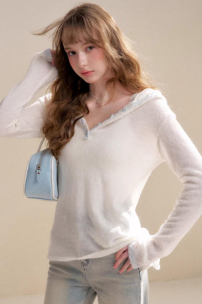 Misty Morning Alpaca Hooded Sweater