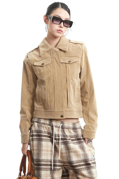 Korean Khaki Long Sleeve Jacket