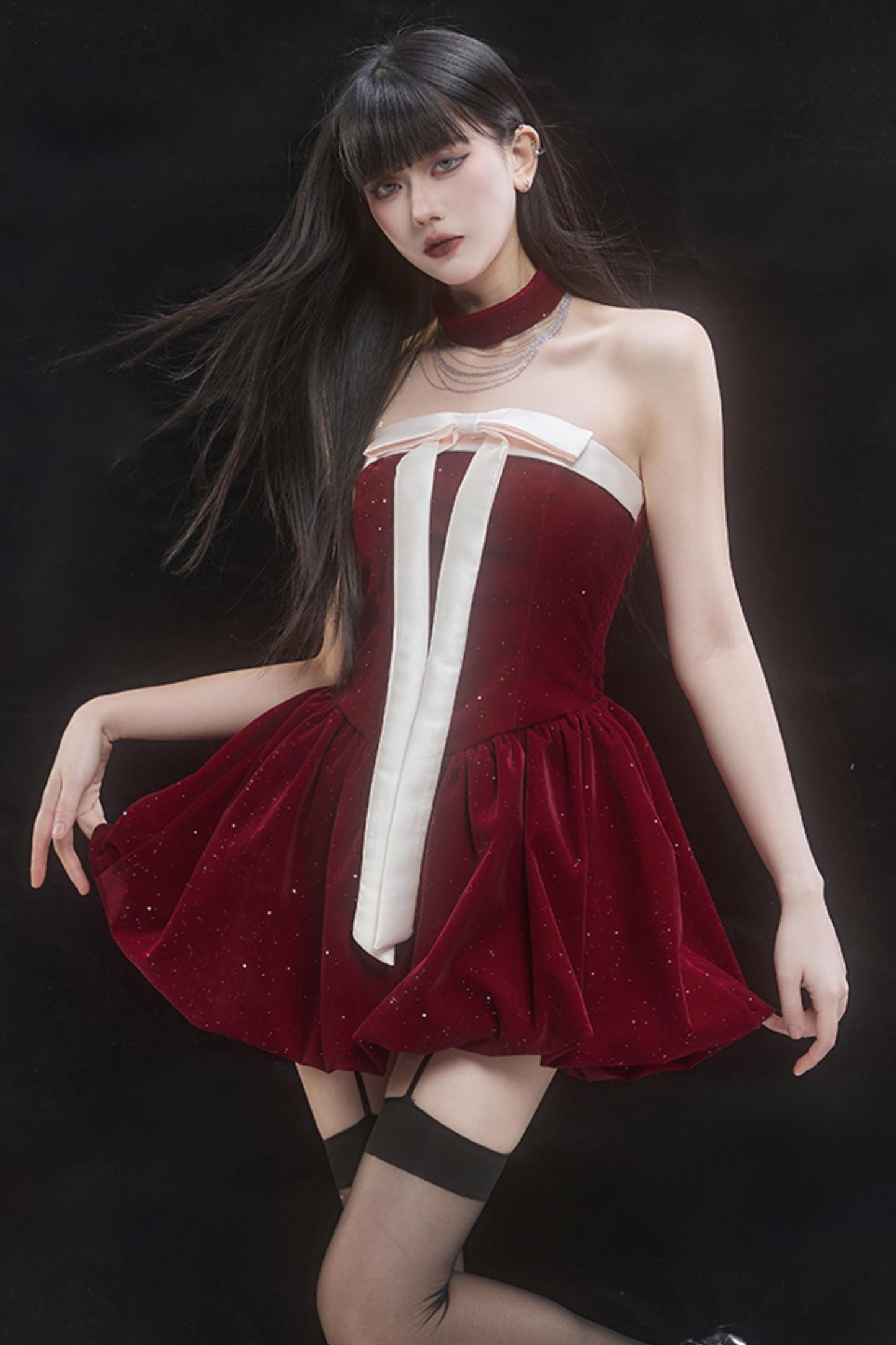 Festive Red Sweet Style Dress