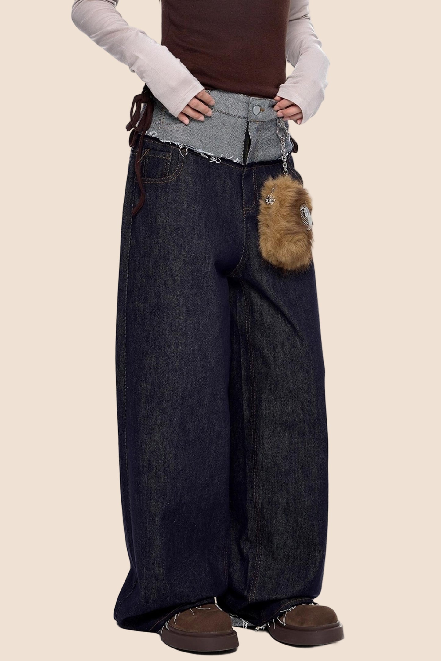 Retro Loose Denim Trousers