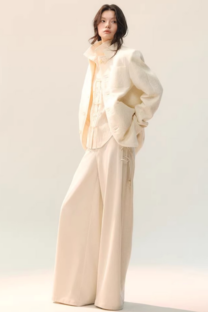 플리츠 섀도우 엘레강스 블라우스