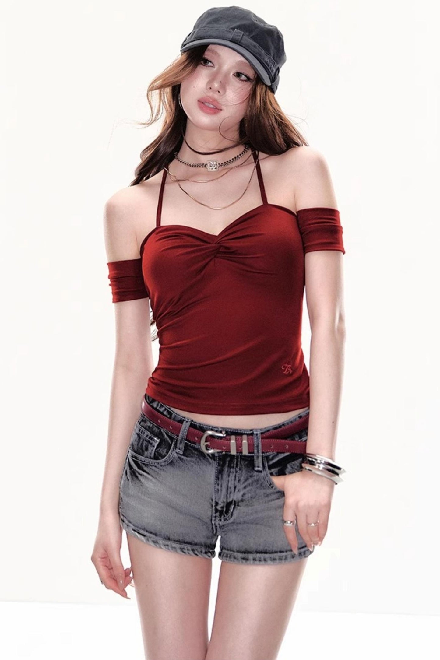 Twisted One-Shoulder Halter Top