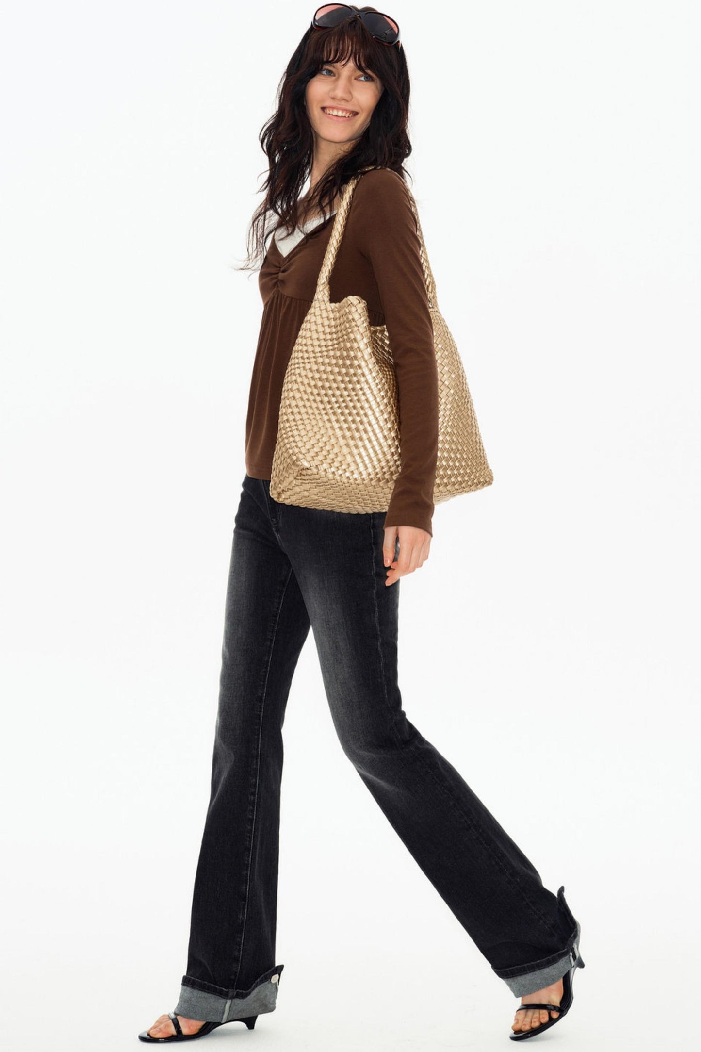 Lace Butterfly Collar Knit Top