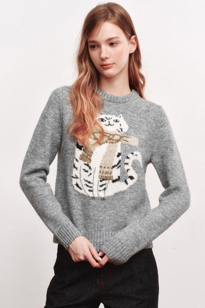 Kitten Crew Neck Sweater