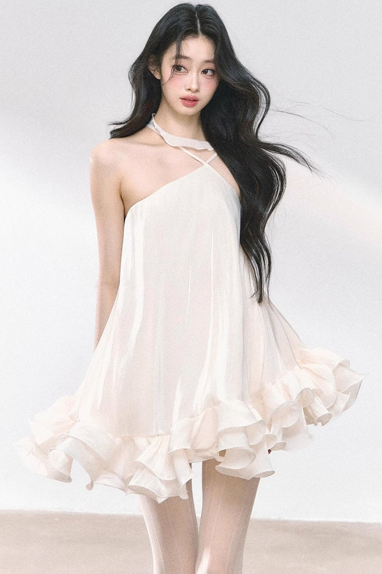 Summer Apricot Elegance Dress