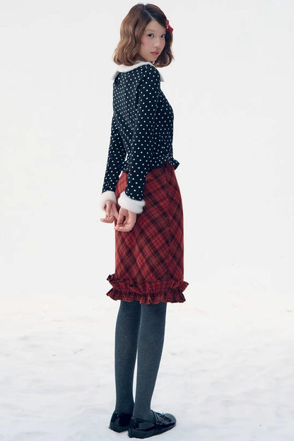 Fair Isle Polka Dot Knit Top