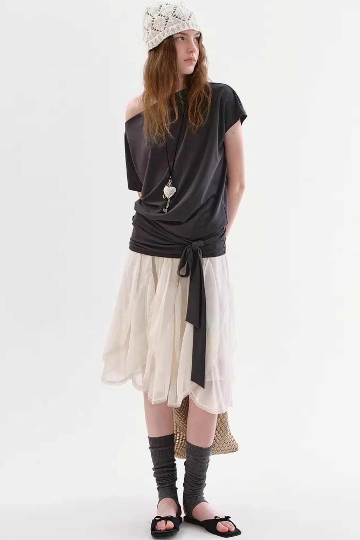 Ruffled Lace Patchwork Skirt