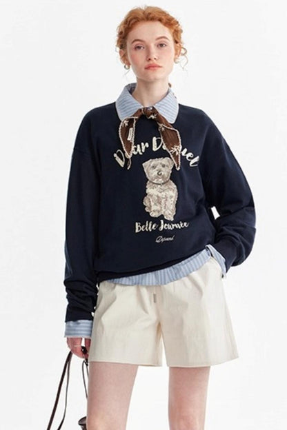 Fun Letter Print Long-Sleeved Sweatshirt