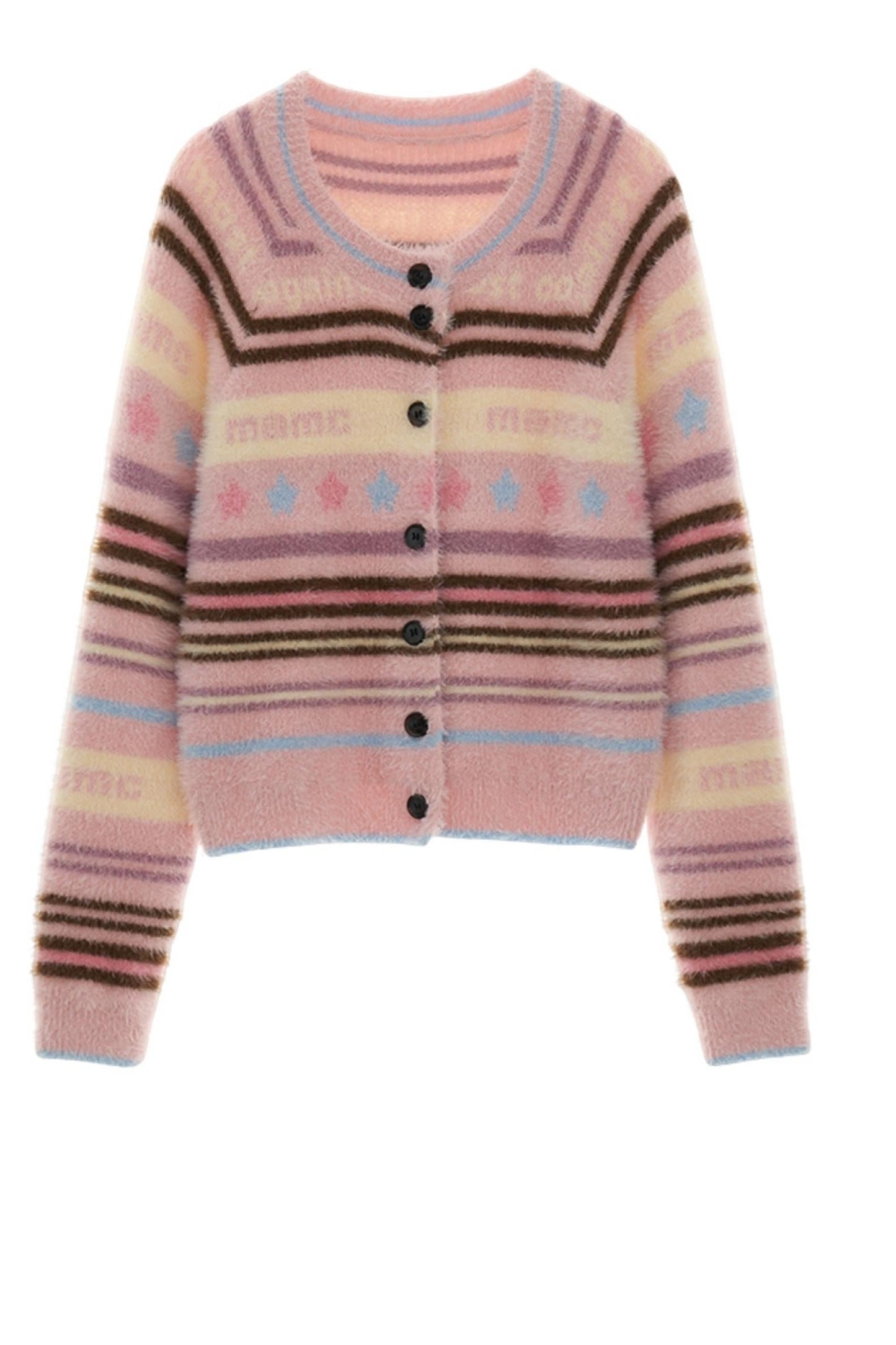 MAMC Rundhalsausschnitt Sternstreifen Strickjacke 2024 New Pre-Fall Lazy Sweet Sweater Wear a sense of luxury