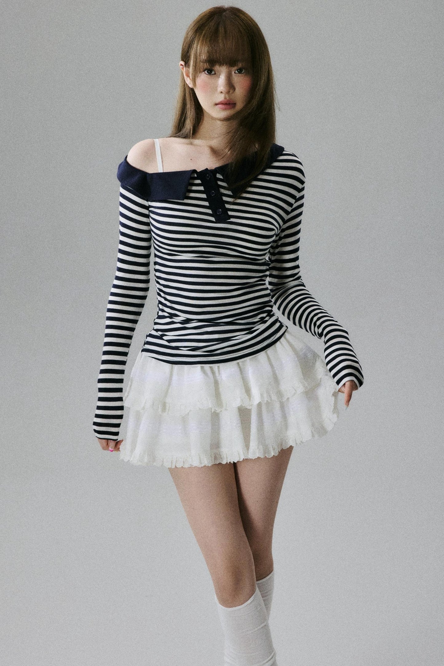 Off-Shoulder Wool Blend Top