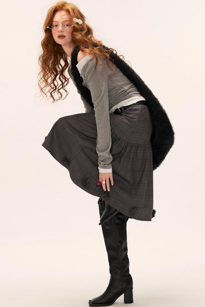 Slim Lace Sleeve T-Shirt