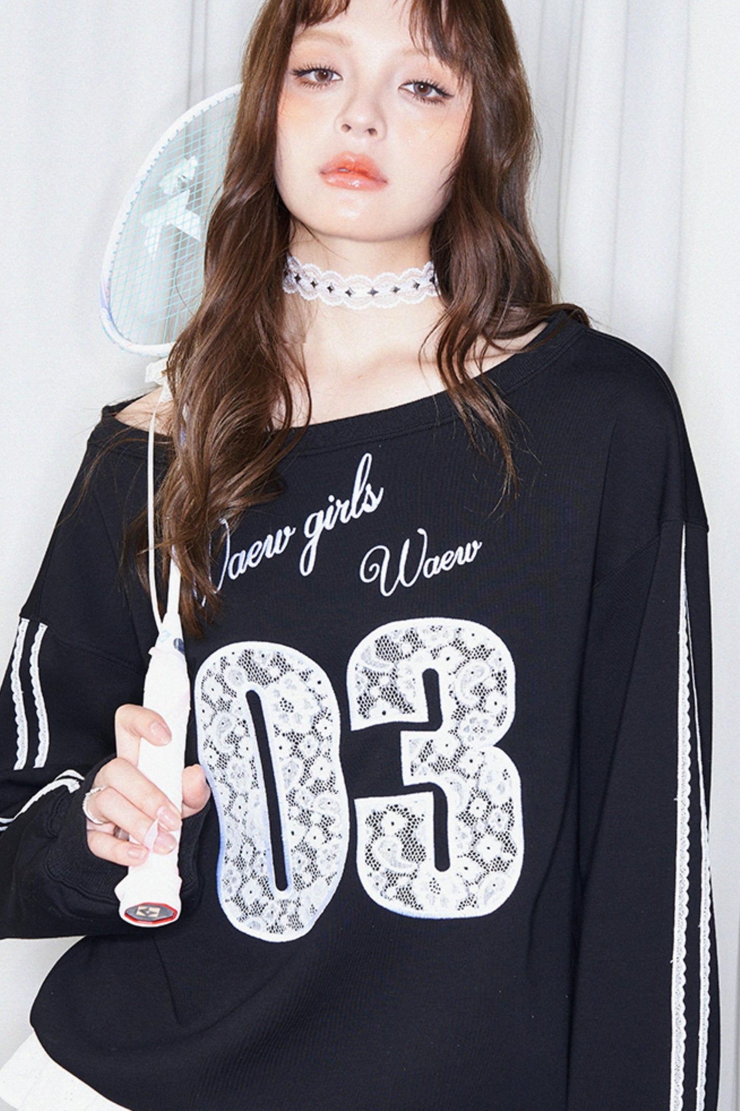 One-Shoulder Slouchy Ballet Sweatshirt