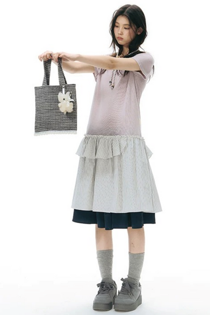 Retro Beaded Striped Envelope Bag