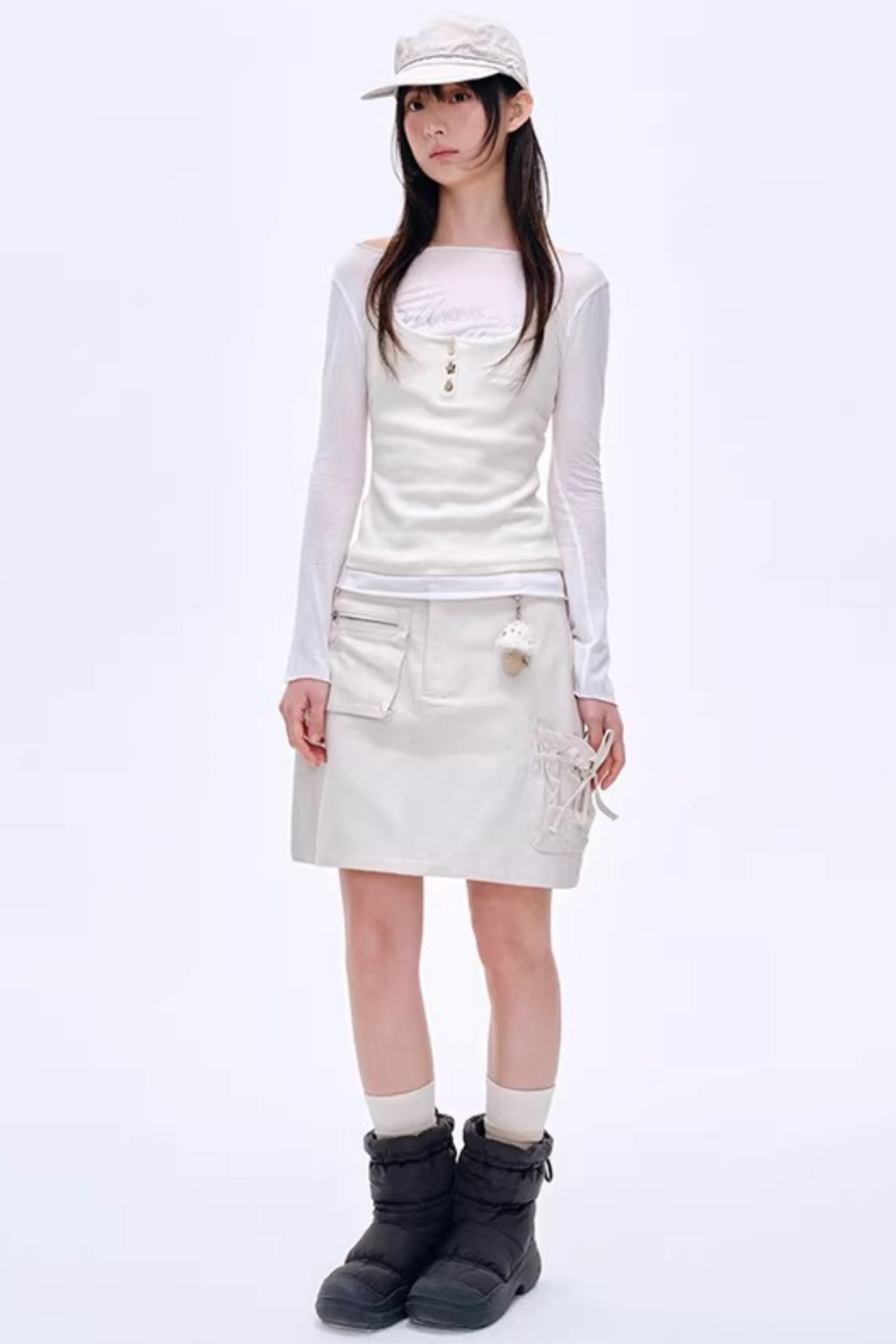 Retro U-Neck Slim-Fit Top