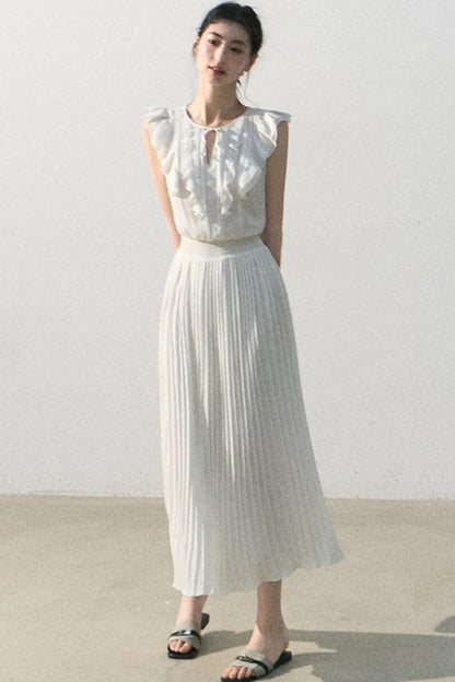 Pure White Chiffon Dress