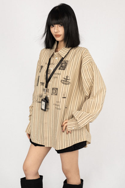 American Vintage Striped Long Sleeve Shirt