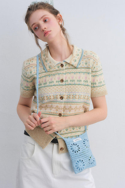Wool Blend Fair Isle Top