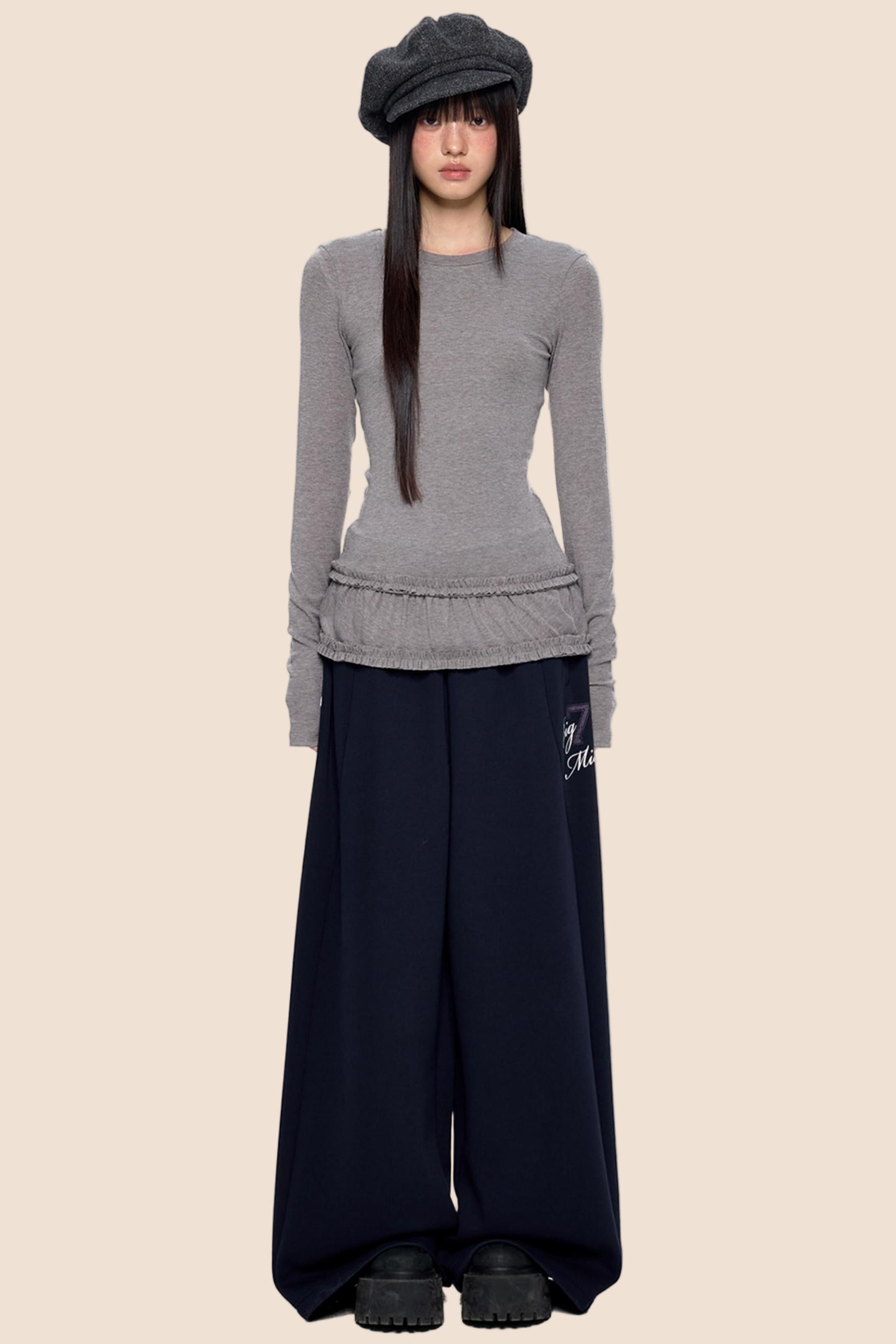 Slimming Vintage Crew Neck Top