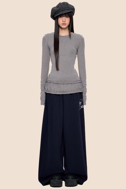 Slimming Vintage Crew Neck Top