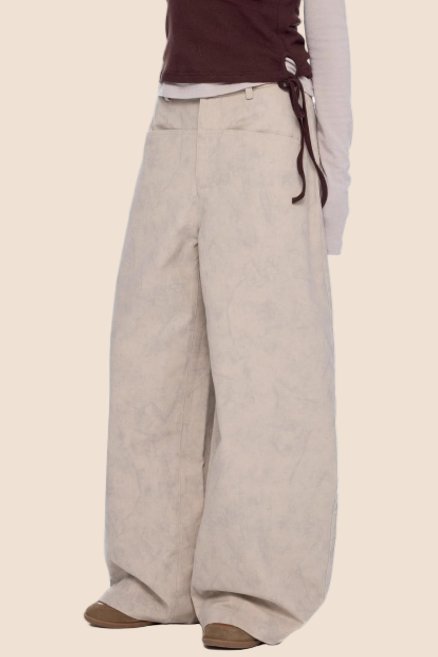 Retro Scimitar Wide-Leg Pants