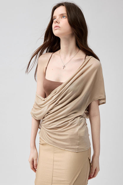 Shaped Drape Bustier Top