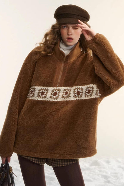 Crochet Floral Patchwork Jacket